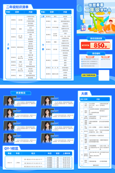 南门网 广告 海报 课程 培训 数学 三折页 尺子 时钟 师资 表格 红包 蓝色 打印 培训 线下 折页 传单 招生