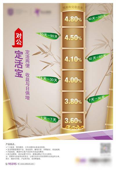 南门网 广告 海报 金融 上升 创意竹子 金融理财 产品收益海报 收益与日俱增 节节高 金竹增福 理财 定投