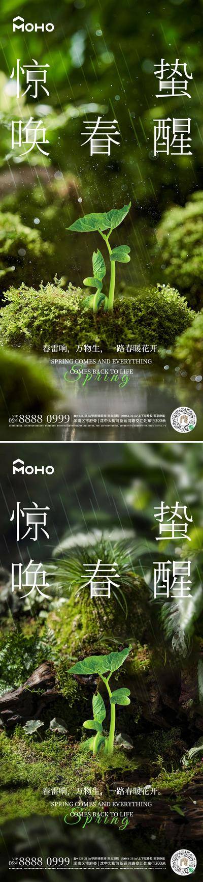 南门网 广告 海报 节气 惊蛰 谷雨 雨水 惊雷 春天 春 24节气 自然 花
