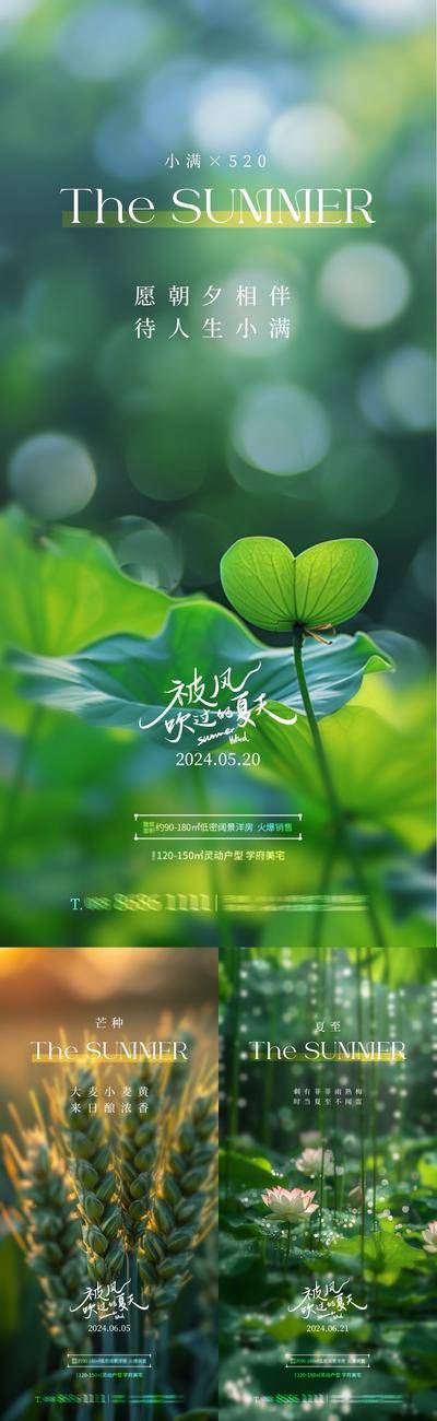 【南门网dcpsd.com】广告 海报 地产 小满 节气 节日 房地产 二十四节气 芒种 夏至 520 公历节日 小麦 荷花 荷叶 清新 夏天 自然 意境
