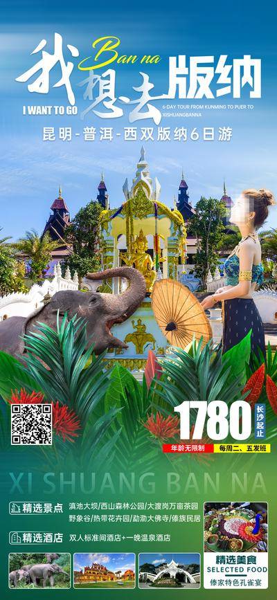南门网 广告 海报 旅游 云南 旅行 西双版纳 大理 丽江 洱海 长图 专题