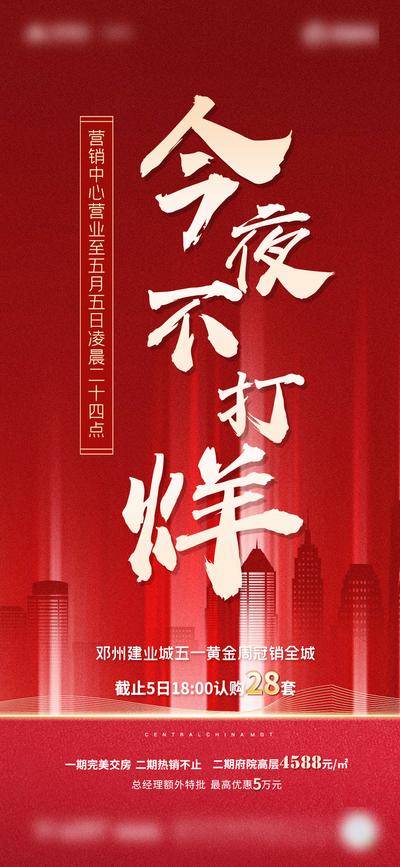 南门网 广告 海报 长图 战报 地产 红金 喜报 书法字 大气