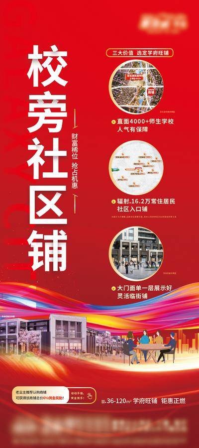 南门网 广告 海报 地产 商业 展架 地产 商铺 老带新 拓客 旺铺 推荐