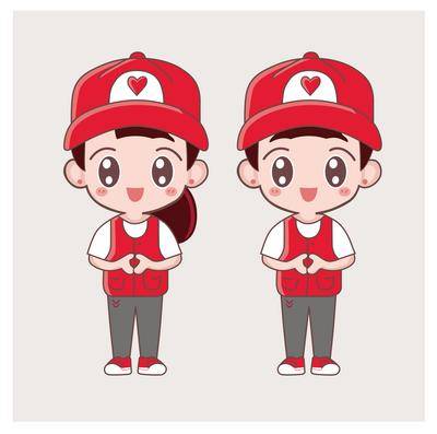南门网 客服 卡通 插画 人物 手绘 服务 爱心 公益 志愿者