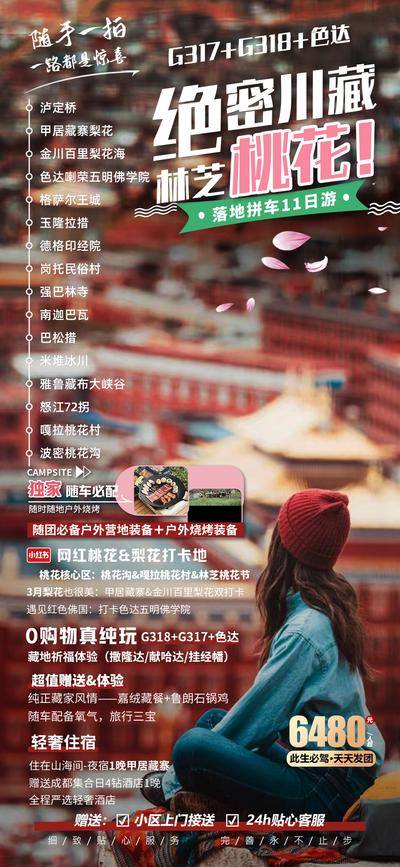 南门网 广告 海报 电商 四川 长图 展架 旅游 巴松措 林芝 西藏 思创 色达 易拉宝