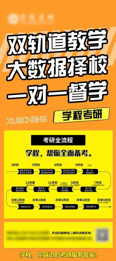 南门网 广告 打卡 展架 教育 黄色 线下 物料 易拉宝 宣传 橙色 考研 机构 培训 督学 优势
