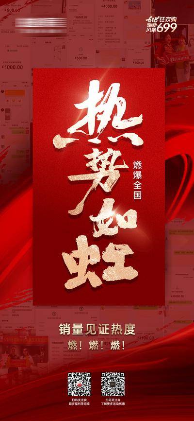 南门网 广告 海报 活动 大字报 红金 系列 热销 喜报 签单 晒单 收款 人气 成交 燃爆 抢购 全屋定制 定制 家居 家具