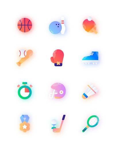 南门网 UI app 图标 icon 运动 篮球 羽毛球 滑冰 棒球 乒乓球 秒表