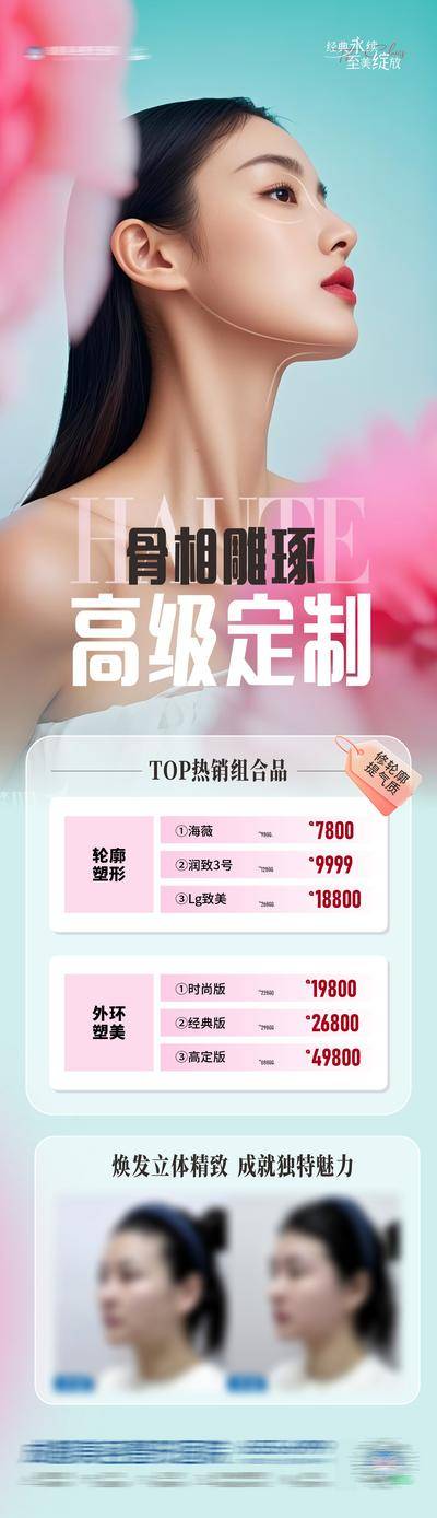 南门网 医美轮廓塑形案例政策创意海报