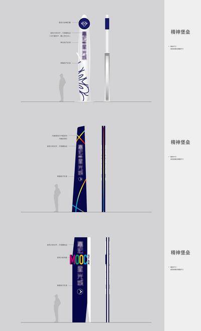 南门网 高端 商业 导视牌 精神堡垒 房地产 异形 金属 标识设计 VI设计 综合体 炫彩 商业