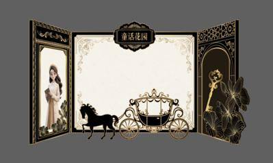 南门网 背景板 物料 马车 美陈 展架 活动 节日 发布会 周年庆 高端 黑金 创意 生日会