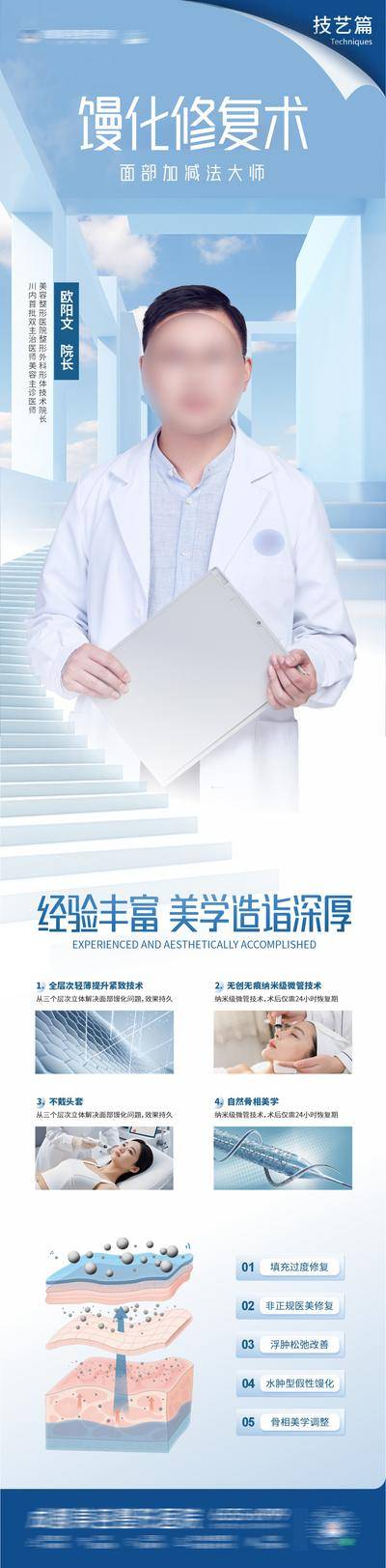 南门网 医美馒化修复术创意长图海报