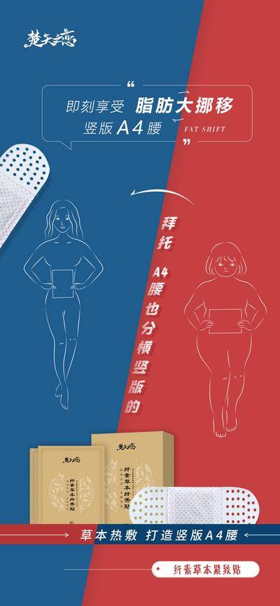 【南门网dcpsd.com】广告 医美 减脂 减肥 瘦身 健康 微商 产品 祛湿 对比 插画 手绘