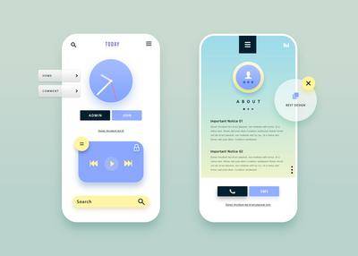 南门网 插画 UI 扁平手机 清新风 UI页面设计 国外页面 app页面 扁平 UI设计 扁平插画