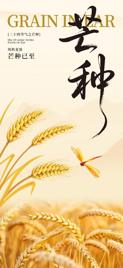 南门网 广告 海报 麦穗 芒种 二十四节气 麦田 麦子 节气海报 麦穗 丰收