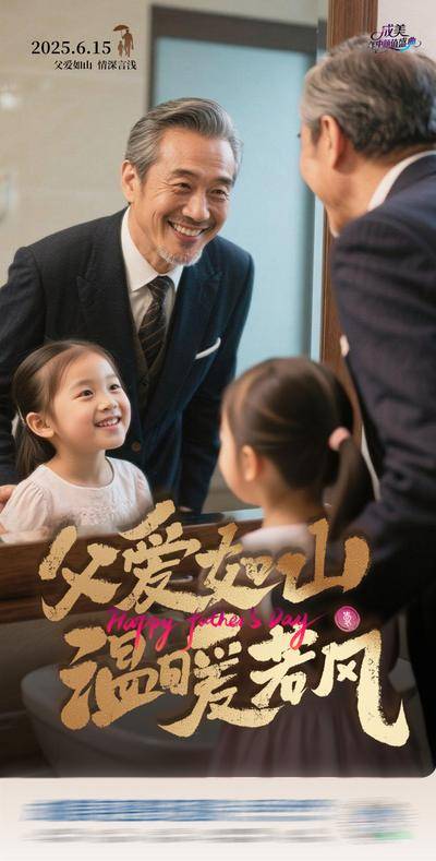 南门网 广告 海报 节日 父亲节 高端 质感 黑金 创意 公历节日 温馨 温暖 温情 父女 版式 排版 大气 高级 时尚 气质 潮流