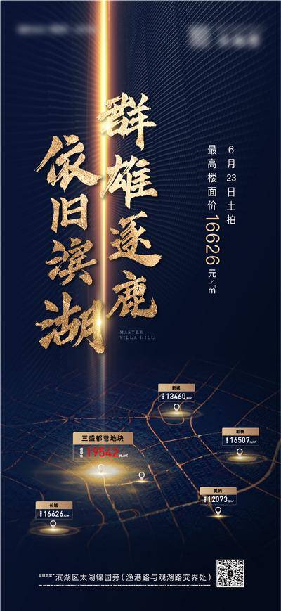 南门网 广告 海报 地产 土拍 系列 土地 地图 区域 大气 区位 价格