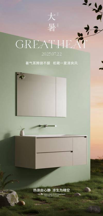 南门网 广告 海报 节气 大暑 家具 家装 装修 热点 卫生间 洗漱台