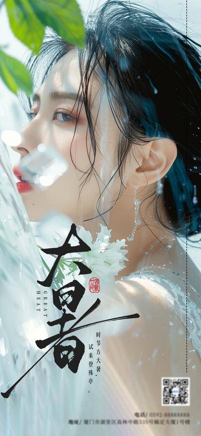 南门网 广告 二十四节气 清爽 大暑 冰块 薄荷叶 清凉 小清新