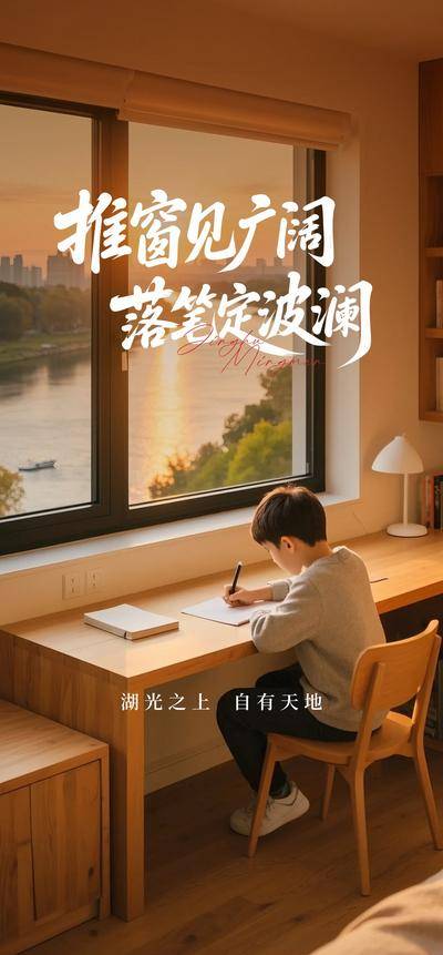 南门网 广告 海报 地产 高考 单张 江景 儿童房 学习 中学生 微信稿