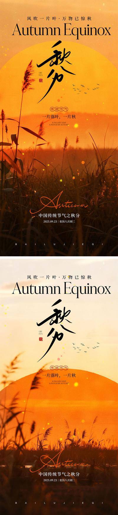 南门网 海报 二十四节气 立秋 秋分 秋天 凉爽 落叶 黄色 24节气 银杏 蝉 入秋