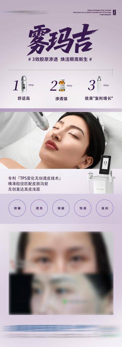 南门网 医美 高端 质感 仪器 创意 模特 整形 美容 气质 时尚 版式 排版 大气 宣传 雾光炮 强效版 胶原直补 案例 眼周 抗衰 无创 雾玛吉