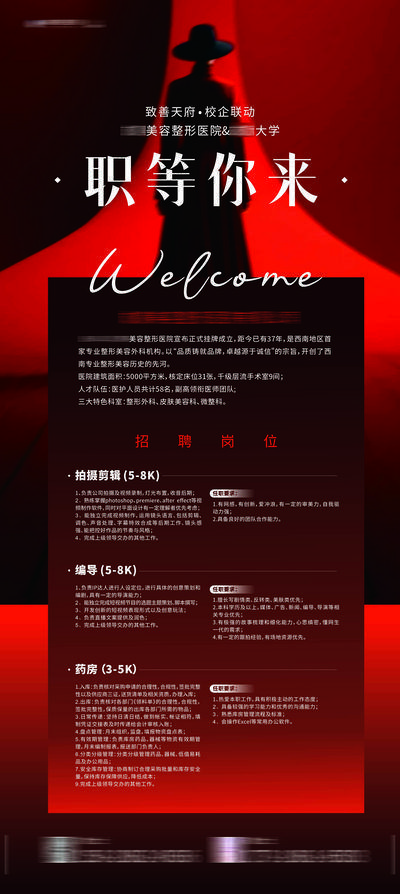 南门网 医美创意招聘海报门型展架