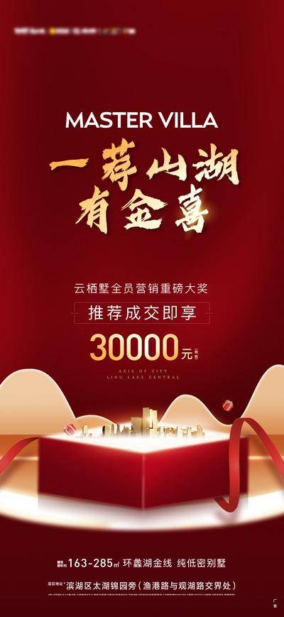 南门网 广告 海报 红金 老带新 热销 房地产 人气 推荐 成交 湖居 都会 盛境 启幕 房产 项目 生活 品质 景观 建筑 繁华 配套 未来 价值 社区