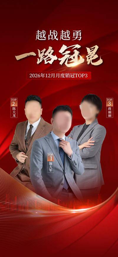 南门网 海报 地产 人物 销冠 业绩 冠军 排行榜 激励 团队