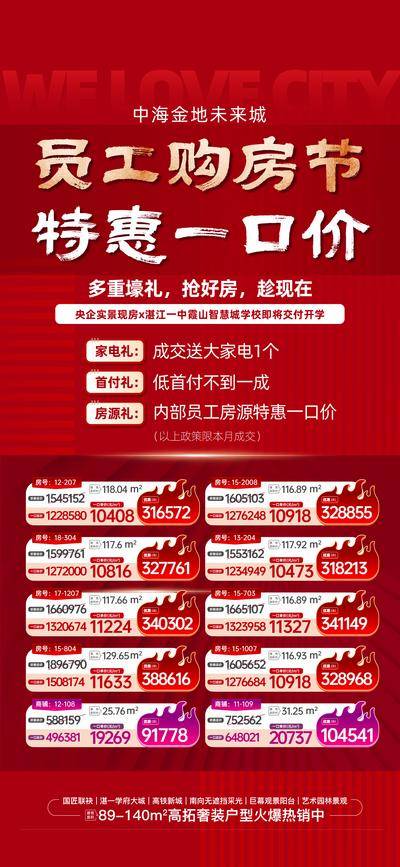 南门网 广告 海报 地产 特价房 特惠 一口价房源 员工购房节 特价房源 一口价