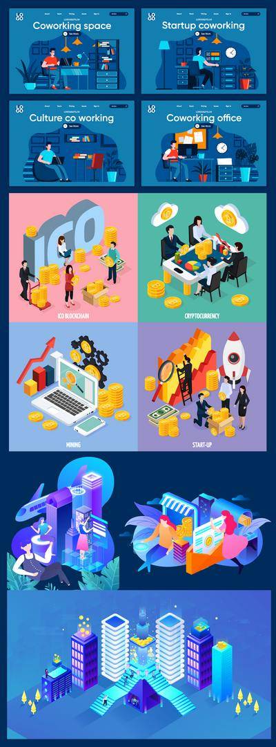南门网 插画 手举牌 人物 金融 商业 UI设计 icon 图标 贴纸 标签 购物 商场 金融 客服 电商平台 理财 银行卡 金币 办公室 礼品 快递