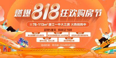 南门网 地产 燃战 818 购房节 促销海报 限时促销 抄底特价 特价房源 促销房源