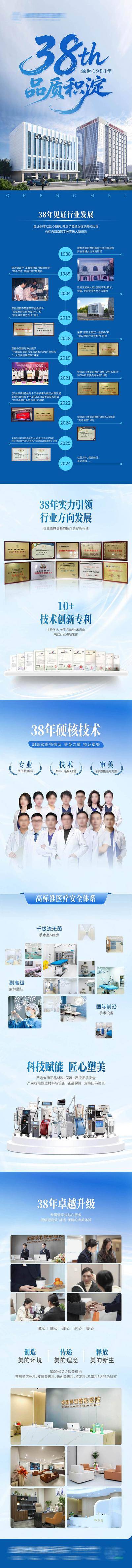 南门网 长图 医美 质感 简介 创意 整形 美业 品牌长图 医院介绍 详情页 推文 网页 发展历 证书 荣誉 专利 医师团队 无菌手术室 仪器 服务 医院环境 积淀 保障 专业 权威 医疗 商务 微整 美容 时尚 版式 大气 宣传 简约