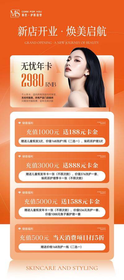 南门网 海报 电商 医美 年卡 活动 周年庆 创意 系列 美业 卡项 春季 夏季 春日 夏日 储值 清新 简约 充值 优惠 美容 护肤 宣传 会员 朋友圈 店庆