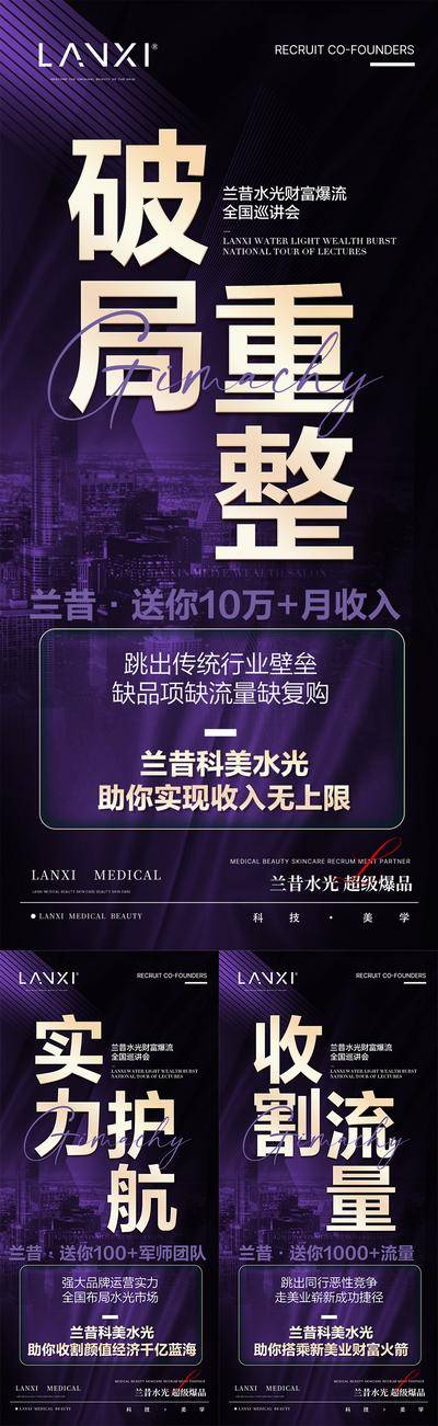 南门网 海报 医美 系列 招商 品牌创业 微商 预热 造势 培训 课程