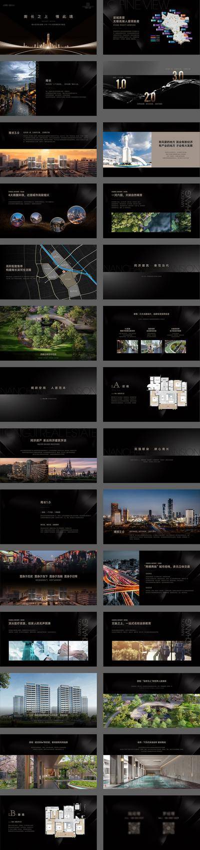 南门网 地产 PPT 地产 黑金 推介 排版 商务