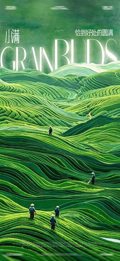 南门网 广告 海报 节气 小满 aicg 自然 生态